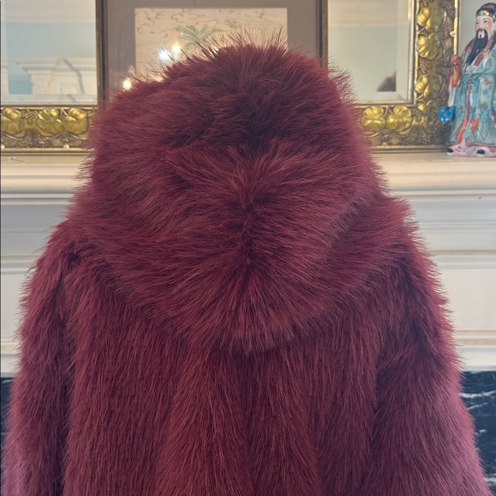 “Wild Fable” Women's Faux Fur Jacket - Burgundy - Picture 3 of 5